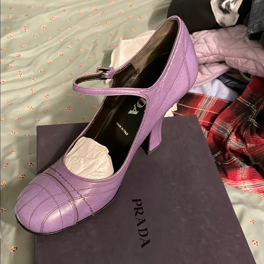 Prada Purple stitched Heels vintage 36.5 new calzature Donna lilla pumps shoes